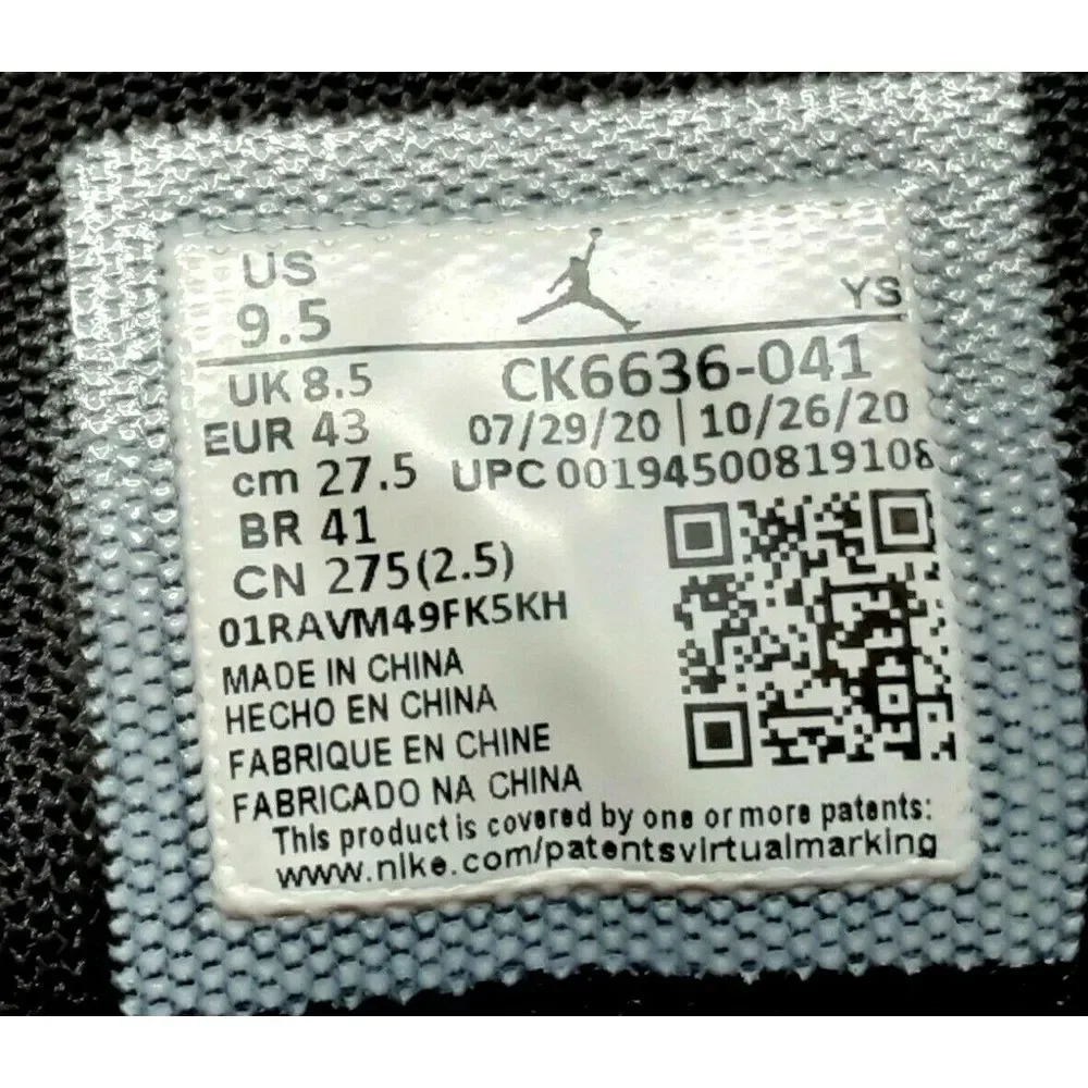 Men's Nike Air Jordan Max Aura 2 'UNC' Shoe Size 9.5 Black White Blue CK6636-041